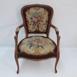 French Furniture: French Tapestry "Fauteuil" Armchair.