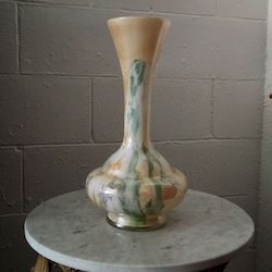 Vintage French Marbled Glass Vase