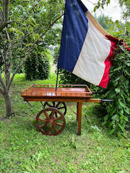 Beautiful Antique French Wooden Market Trolley