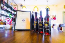 Six bottles of award-winning Ruby's Gold Fortified Cherry Wine