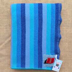 Linen - household: UNION STEAMSHIP Turquoise SINGLE New Zealand Wool Blanket COLLECTIBLE