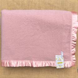 Super Soft Mauve Pink KING Wool Blanket with Satin Trim