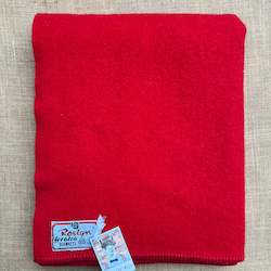 Fire Engine Red SINGLE Pure Wool Blanket