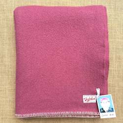 Linen - household: Deep Rouge Pink SINGLE New Zealand Wool Blanket