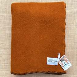 Linen - household: Super Thick Rust SINGLE New Zealand Wool Blanket