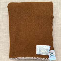 Linen - household: Deep Chocolate Brown SINGLE Pure New Zealand Wool Blanket