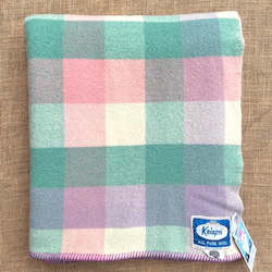 Linen - household: Kaiapoi Pastel Check SINGLE New Zealand Wool Blanket