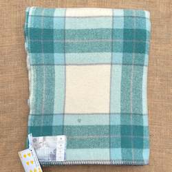 Linen - household: Fabulous Mint with handstitched hearts SINGLE New Zealand Wool Blanket