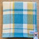 Soft Blue/Cream/Mustard SINGLE New Zealand Wool Blanket