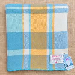 Sailboat Blue and Melon KING SINGLE New Zealand Wool Blanket