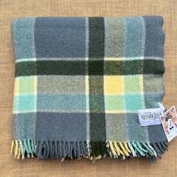Linen - household: Gorgeous Teal & Green THROW New Zealand Wool Blanket