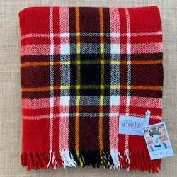 Linen - household: Classic Red & Black TRAVEL RUG New Zealand Wool Blanket