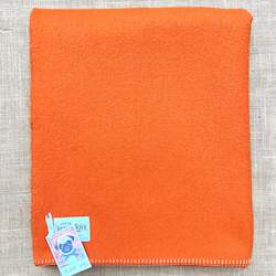 Linen - household: Vibrant orange solid colour SINGLE New Zealand wool blanket