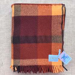 Warm Cosy Browns TRAVEL RUG - New Zealand Wool Blanket