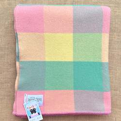 Linen - household: Light and Bright Candy Coloured SINGLE New Zealand Wool Blanket.