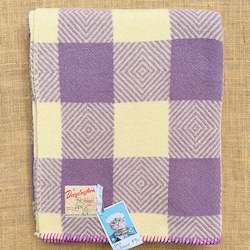 Linen - household: Lavender & Cream Twill SINGLE Daylesford NZ Wool Blanket