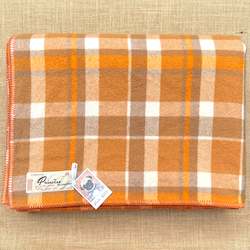 Linen - household: Retro Orange/Browns Onehunga Princess KING Pure Wool Blanket