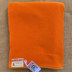 Linen - household: Ultra Bright Orange SINGLE New Zealand Wool Blanket