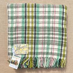 Linen - household: Fresh Greens Bright TRAVEL RUG Mosgiel New Zealand Wool Blanket