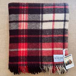 Supersoft Red & Brown TRAVEL RUG New Zealand Wool