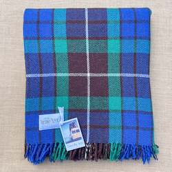 Linen - household: Smooth Blue & Green Classic TRAVEL RUG Pure Wool Blanket
