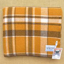 Linen - household: Walnut Browns Fluffy Retro SMALL SINGLE/THROW New Zealand Wool Blanket