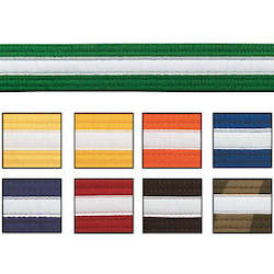 Sporting equipment: B10541 Martial Arts Belts - Yellow with White stripe