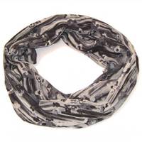 Scarf grey patterned