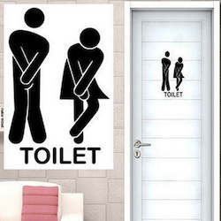 Toy: Funny men & women toilet sign - decal sticker