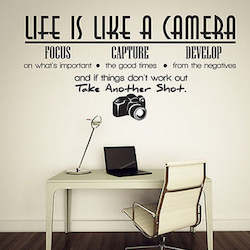 Life is like a camera - wall art vinyl decal