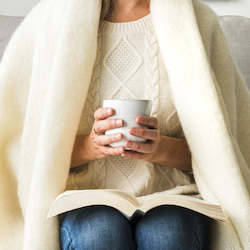 Internet only: Ivory Mohair Throw