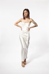 Clothing: Archive Sample | Autonoir Dress ~ Washed Ivory Double Satin