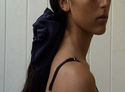 Clothing: Scrunchie ~ Large Navy Silk