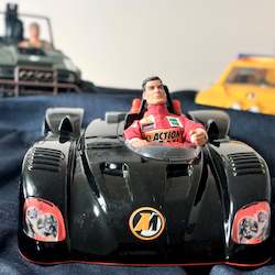 Childrens Play: Action Man Le Mans rally car & Action Man, rare 2001