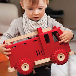 Childrens Play: XL Toy Fire Truck, NZ wool felt & NZ pine