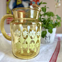 Tableware: Large daisy glass jug, 5lt, c1960s