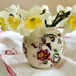Living Spaces: Vintage Floris of London bone china vase c1900 RARE
