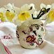 Vintage Floris of London bone china vase c1900 RARE