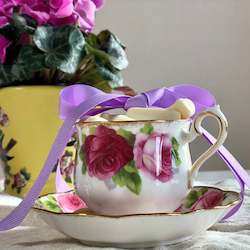 Living Spaces: Royal Albert Old English Rose teacup & saucer set