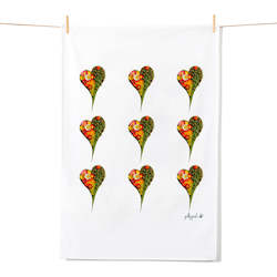 Tea Towel - Poppy Hearts
