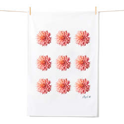 Gift: Tea Towel - Pink Dahlias