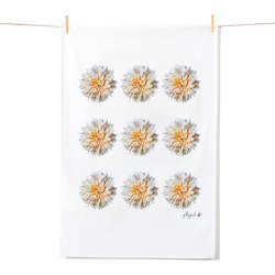 Gift: Tea Towel - Cream Dahlias