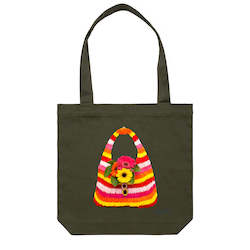 Gift: Cotton Canvas Tote Bag - Stripe Gerbera Bag