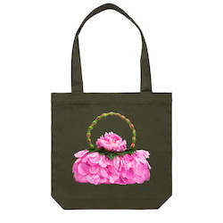 Cotton Canvas Tote Bag - Peony Petal Bag