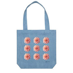 Cotton Canvas Tote Bag - Pink Dahlias