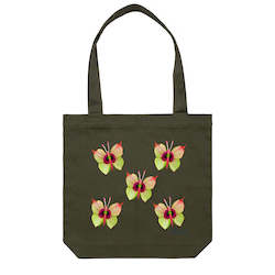 Cotton Canvas Tote Bag - Anthurium Butterflies
