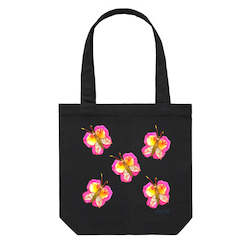 Gift: Cotton Canvas Tote Bag - Rose Butterflies