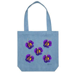 Cotton Canvas Tote Bag - Lavender Butterflies