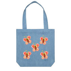 Cotton Canvas Tote Bag - Lily Butterflies