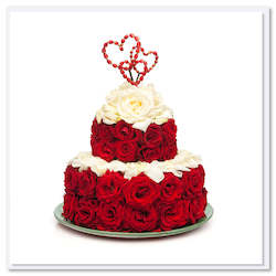 Gift: Red Rose Cake Greeting Card
